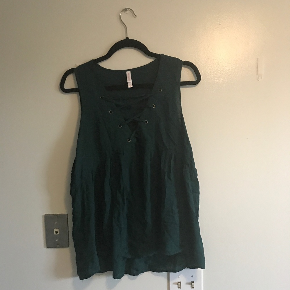 NWT Teal Tie Tank Top
